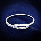 Rhodium 925 Sterling Silver Ring with AAA Grade CZ  in Clear