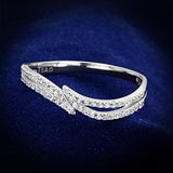 Rhodium 925 Sterling Silver Ring with AAA Grade CZ  in Clear