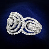 Rhodium 925 Sterling Silver Ring with AAA Grade CZ  in Clear