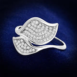 Rhodium 925 Sterling Silver Ring with AAA Grade CZ  in Clear