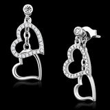 Rhodium 925 Sterling Silver Earrings with AAA Grade CZ  in Clear