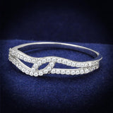 Rhodium 925 Sterling Silver Ring with AAA Grade CZ  in Clear