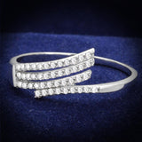 Rhodium 925 Sterling Silver Ring with AAA Grade CZ  in Clear
