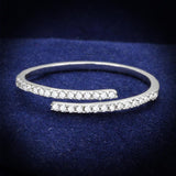 Rhodium 925 Sterling Silver Ring with AAA Grade CZ  in Clear