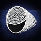 Rhodium 925 Sterling Silver Ring with AAA Grade CZ  in Clear
