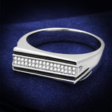 Rhodium 925 Sterling Silver Ring with AAA Grade CZ  in Clear