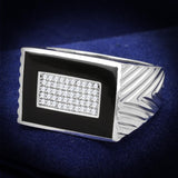 Rhodium 925 Sterling Silver Ring with AAA Grade CZ  in Clear