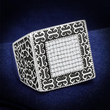 Rhodium 925 Sterling Silver Ring with AAA Grade CZ  in Clear