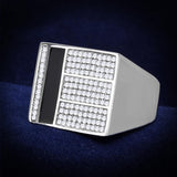 Rhodium 925 Sterling Silver Ring with AAA Grade CZ  in Clear