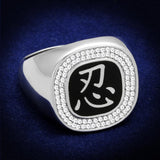 Rhodium 925 Sterling Silver Ring with AAA Grade CZ  in Clear