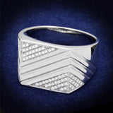 Rhodium 925 Sterling Silver Ring with AAA Grade CZ  in Clear