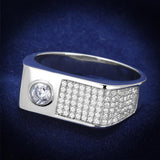 Rhodium 925 Sterling Silver Ring with AAA Grade CZ  in Clear