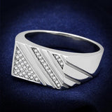 Rhodium 925 Sterling Silver Ring with AAA Grade CZ  in Clear