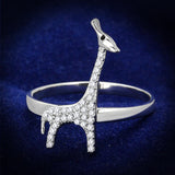 Rhodium 925 Sterling Silver Ring with AAA Grade CZ  in Clear