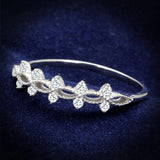 Rhodium 925 Sterling Silver Ring with AAA Grade CZ  in Clear