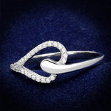 Rhodium 925 Sterling Silver Ring with AAA Grade CZ  in Clear