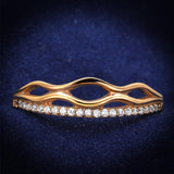 Rose Gold 925 Sterling Silver Ring with AAA Grade CZ  in Clear