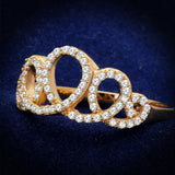Rose Gold 925 Sterling Silver Ring with AAA Grade CZ  in Clear