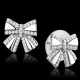 Rhodium 925 Sterling Silver Earrings with AAA Grade CZ  in Clear