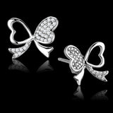 Rhodium 925 Sterling Silver Earrings with AAA Grade CZ  in Clear