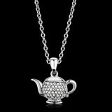 Rhodium 925 Sterling Silver Pendant with AAA Grade CZ  in Clear