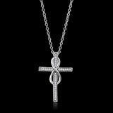 Rhodium 925 Sterling Silver Chain Pendant with AAA Grade CZ  in Clear
