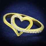 Gold 925 Sterling Silver Ring with AAA Grade CZ  in Clear