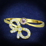 Gold 925 Sterling Silver Ring with AAA Grade CZ  in Rose
