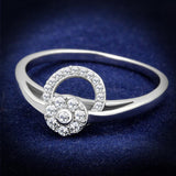 Rhodium 925 Sterling Silver Ring with AAA Grade CZ  in Clear