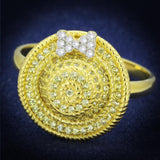 Gold+Rhodium 925 Sterling Silver Ring with AAA Grade CZ  in Topaz