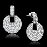 Rhodium 925 Sterling Silver Earrings with AAA Grade CZ  in Clear