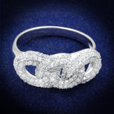Rhodium 925 Sterling Silver Ring with AAA Grade CZ  in Clear