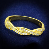 Gold 925 Sterling Silver Ring with AAA Grade CZ  in Clear