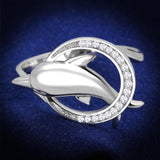 Rhodium 925 Sterling Silver Ring with AAA Grade CZ  in Clear