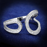Rhodium 925 Sterling Silver Ring with AAA Grade CZ  in Clear