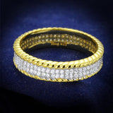 Gold+Rhodium 925 Sterling Silver Ring with AAA Grade CZ  in Clear