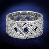 Rhodium 925 Sterling Silver Ring with AAA Grade CZ  in Clear
