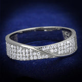 Rhodium 925 Sterling Silver Ring with AAA Grade CZ  in Clear