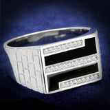 Rhodium 925 Sterling Silver Ring with AAA Grade CZ  in Clear
