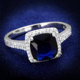 Rhodium 925 Sterling Silver Ring with Synthetic Synthetic Glass in Montana