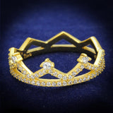 Gold 925 Sterling Silver Ring with AAA Grade CZ  in Clear