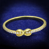 Gold 925 Sterling Silver Ring with AAA Grade CZ  in Clear