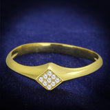 Gold 925 Sterling Silver Ring with AAA Grade CZ  in Clear