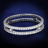 Rhodium 925 Sterling Silver Ring with AAA Grade CZ  in Clear