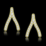 Gold 925 Sterling Silver Earrings with AAA Grade CZ  in Clear