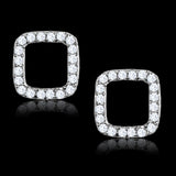 Rhodium 925 Sterling Silver Earrings with AAA Grade CZ  in Clear