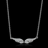 Rhodium 925 Sterling Silver Chain Pendant with AAA Grade CZ  in Clear
