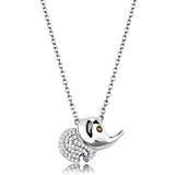 Rhodium 925 Sterling Silver Chain Pendant with AAA Grade CZ  in Topaz