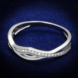 Rhodium 925 Sterling Silver Ring with AAA Grade CZ  in Clear