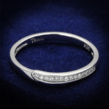 Rhodium 925 Sterling Silver Ring with AAA Grade CZ  in Clear
